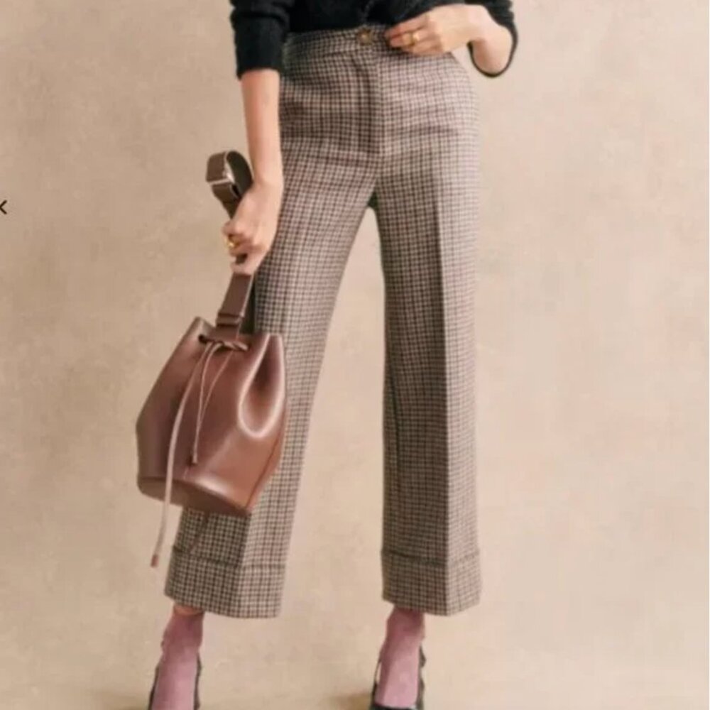 Sezane Damon Trousers, Check Print